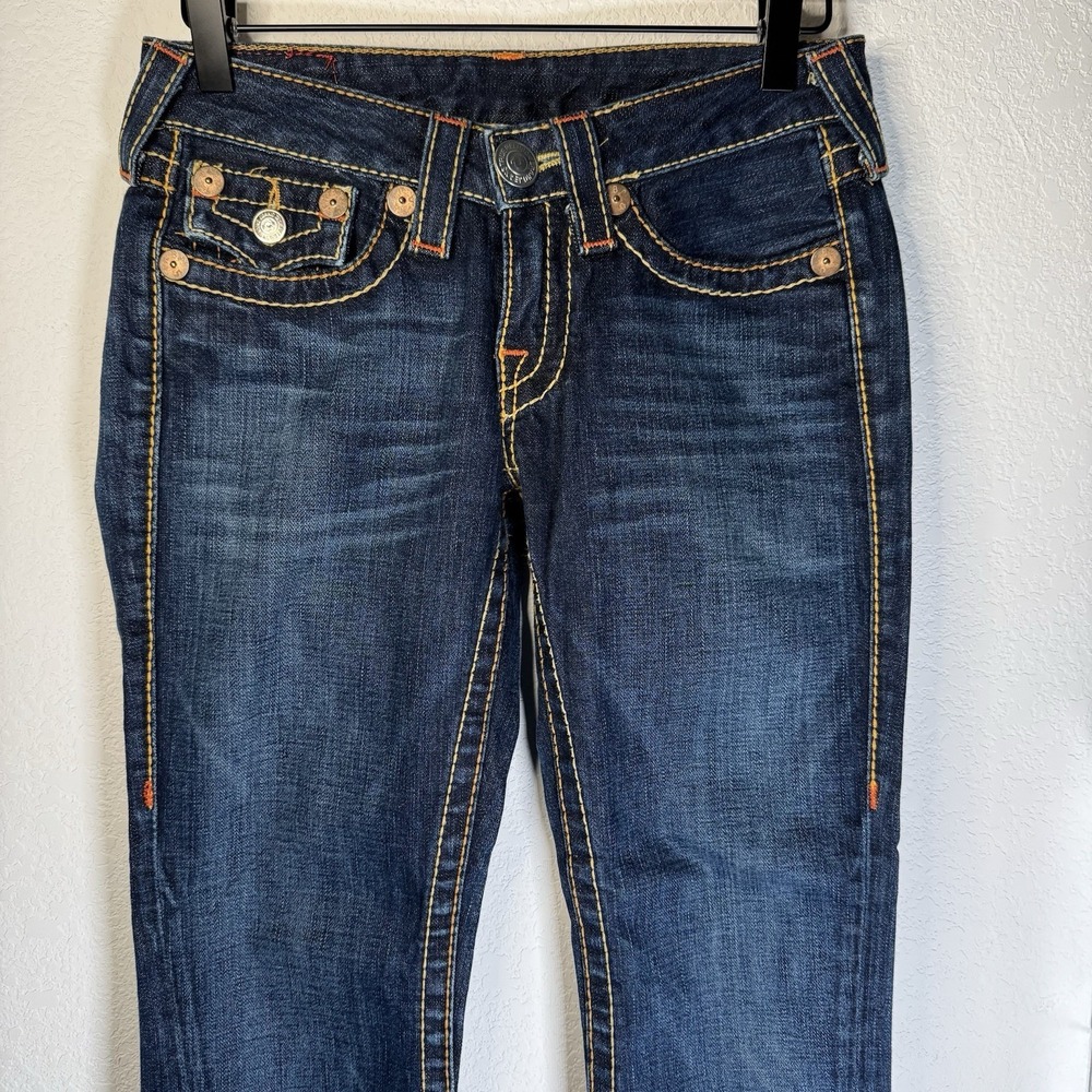 True Religion Jeans | Bootcut Flare Dark Wash Contrast Stitch USA | Women 25